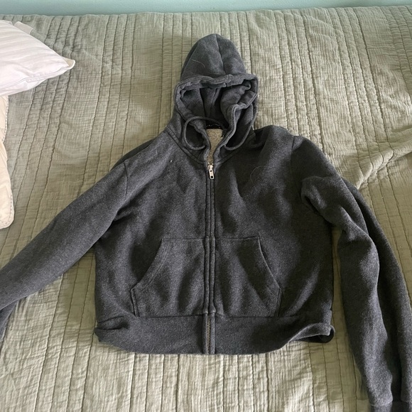 dark gray brandy melville zip up - Picture 1 of 2